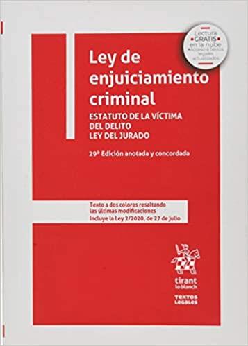 LEY DE  ENJUICIAMIENTO CRIMINAL(29ª EDICIÓN 2020) | 9788413557960 | MONTERO AROCA, JUAN/Y OTROS | Llibreria Geli - Llibreria Online de Girona - Comprar llibres en català i castellà