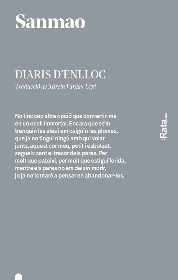 DIARIS D'ENLLOC | 9788416738069 | SANMAO | Llibreria Geli - Llibreria Online de Girona - Comprar llibres en català i castellà