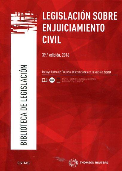 LEGISLACIÓN SOBRE ENJUICIAMIENTO CIVIL(39ª EDICION.EDICION 2016) | 9788491357742 |   | Llibreria Geli - Llibreria Online de Girona - Comprar llibres en català i castellà