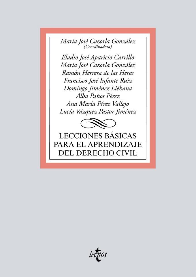 LECCIONES BáSICAS PARA EL APRENDIZAJE DEL DERECHO CIVIL | 9788430972951 | CAZORLA GONZÁLEZ, Mª JOSÉ/APARICIO CARRILLO,ELADIO JOSÉ/HERRERA DE LAS HERAS,RAMÓN/INFANTE RUIZ,F | Llibreria Geli - Llibreria Online de Girona - Comprar llibres en català i castellà