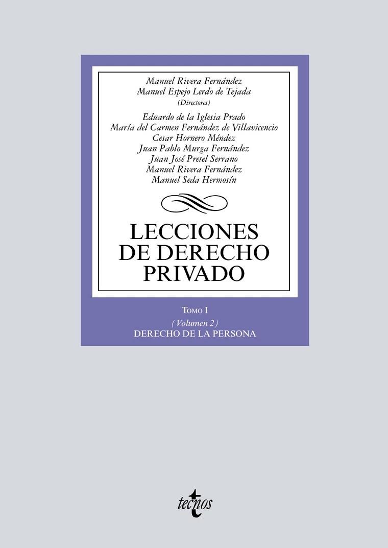 LECCIONES DE DERECHO PRIVADO-1.VOLUMEN-2(EDICION 2016) | 9788430970230 | RIVERA FERNÁNDEZ,MANUEL/ESPEJO LERDO DE TEJADA,MANUEL/IGLESIA PRADOS,EDUARDO DE LA/FERNÁNDEZ DE V | Llibreria Geli - Llibreria Online de Girona - Comprar llibres en català i castellà