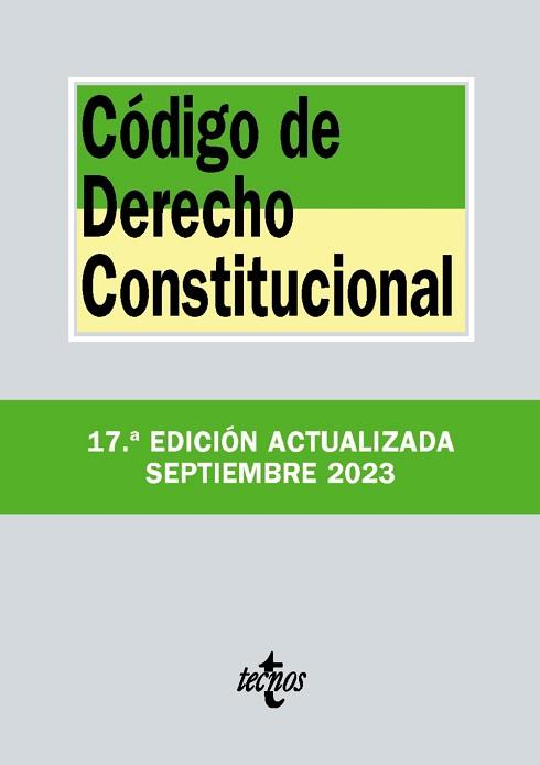 CÓDIGO DE DERECHO CONSTITUCIONAL(17ª EDICIÓN 2023) | 9788430988457 |   | Llibreria Geli - Llibreria Online de Girona - Comprar llibres en català i castellà