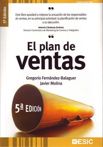 EL PLAN DE VENTAS (3ªEDICION/2008) | 9788473565301 | FERNANDEZ-BALAGUER,GREGORIO/MOLINA,JAVIER | Libreria Geli - Librería Online de Girona - Comprar libros en catalán y castellano