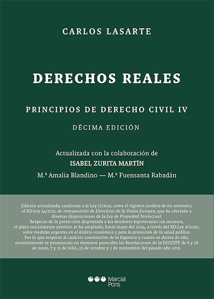 PRINCIPIOS DE DERECHO CIVIL-4.DERECHOS REALES(10ª EDICIÓN 2022) | 9788413814179 | LASARTE ÁLVAREZ,CARLOS | Libreria Geli - Librería Online de Girona - Comprar libros en catalán y castellano