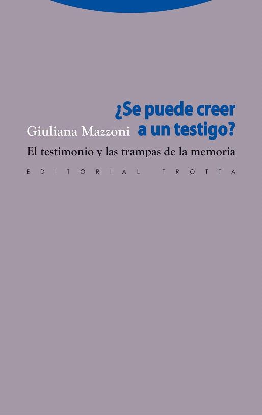 SE PUEDE CREER A UN TESTIGO | 9788498791587 | MAZZONI,GIULIANA | Libreria Geli - Librería Online de Girona - Comprar libros en catalán y castellano