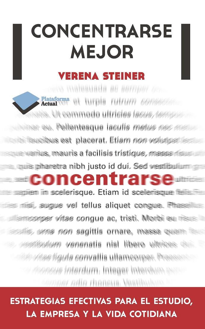 CONCENTRARSE MEJOR | 9788415577508 | STEINER,VERENA | Libreria Geli - Librería Online de Girona - Comprar libros en catalán y castellano