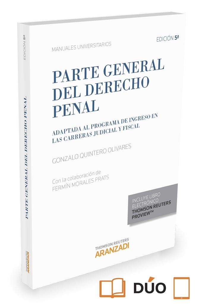 PARTE GENERAL DEL DERECHO PENAL(5ª EDICIÓN 2015) | 9788490988411 | QUINTERO OLIVARES,GONZALO | Llibreria Geli - Llibreria Online de Girona - Comprar llibres en català i castellà