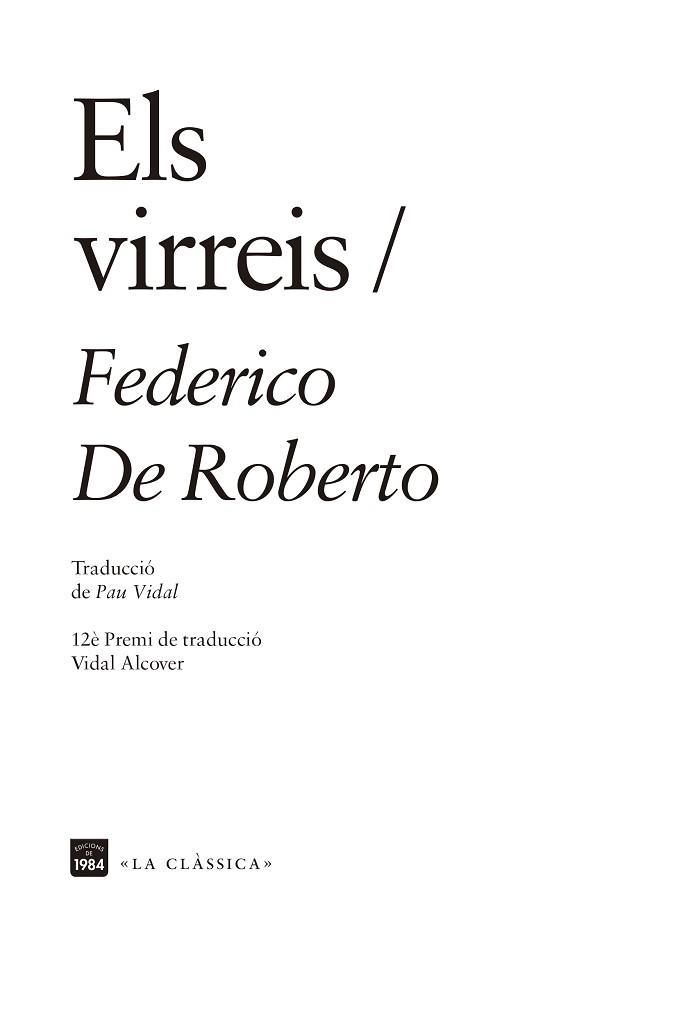 ELS VIRREIS | 9788416987832 | DE ROBERTO,FEDERICO | Libreria Geli - Librería Online de Girona - Comprar libros en catalán y castellano