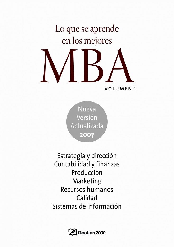 LO QUE SE APRENDE EN LOS MEJORES MBA-1(ED 2007) | 9788496612822 |   | Libreria Geli - Librería Online de Girona - Comprar libros en catalán y castellano
