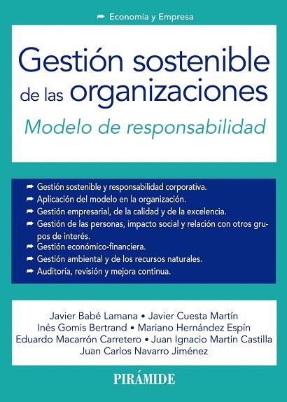 GESTIÓN SOSTENIBLE DE LAS ORGANIZACIONES.MODELO DE RESPONSABILIDAD | 9788436834932 | A.A.D.D. | Llibreria Geli - Llibreria Online de Girona - Comprar llibres en català i castellà
