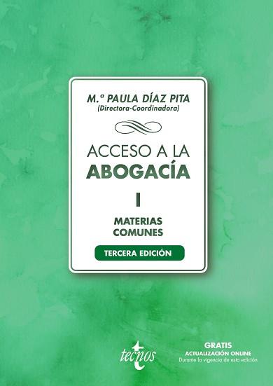 ACCESO A LA ABOGACÍA I.MATERIAS COMUNES | 9788430982332 | DÍAZ PITA,Mª PAULA/BAREA GALLARDO, PEDRO ALBERTO/CASTILLO RIGABERT,FERNANDO/CHOCRÓN GIRALDEZ,ANA  | Llibreria Geli - Llibreria Online de Girona - Comprar llibres en català i castellà