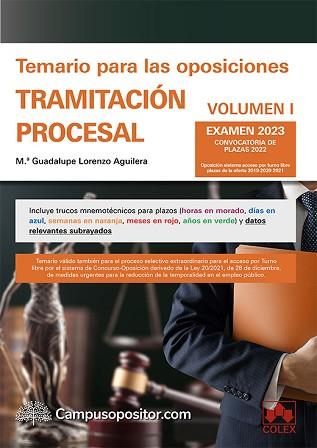 TEMARIO PARA LAS OPOSICIONES DE TRAMITACIÓN PROCESAL 2023 (VOLUMEN I) | 9788413596846 | LORENZO AGUILERA,MARÍA GUADALUPE | Llibreria Geli - Llibreria Online de Girona - Comprar llibres en català i castellà