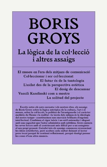 LA LÒGICA DE LA COL·LECCIÓ I ALTRES ASSAIGS | 9788412230574 | GROYS,BORIS | Llibreria Geli - Llibreria Online de Girona - Comprar llibres en català i castellà