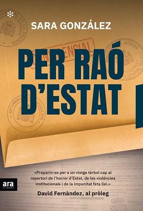 PER RAÓ D'ESTAT | 9788417804343 | GONZÁLEZ MUÑOZ,SARA | Llibreria Geli - Llibreria Online de Girona - Comprar llibres en català i castellà