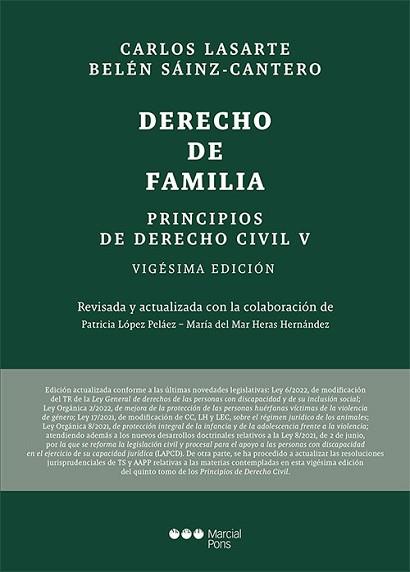 PRINCIPIOS DE DERECHO CIVIL-5.DERECHO DE FAMILIA(20ª EDICIÓN 2022) | 9788413814186 | LASARTE ÁLVAREZ,CARLOS | Llibreria Geli - Llibreria Online de Girona - Comprar llibres en català i castellà