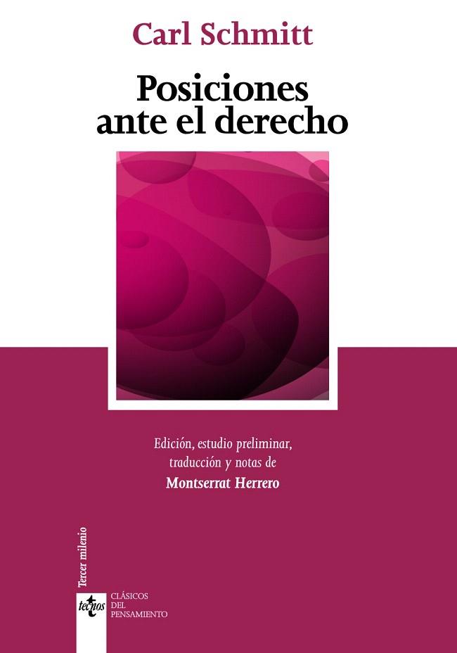 POSICIONES ANTE EL DERECHO | 9788430954926 | SCHMITT,CARL (1888-1985) | Llibreria Geli - Llibreria Online de Girona - Comprar llibres en català i castellà