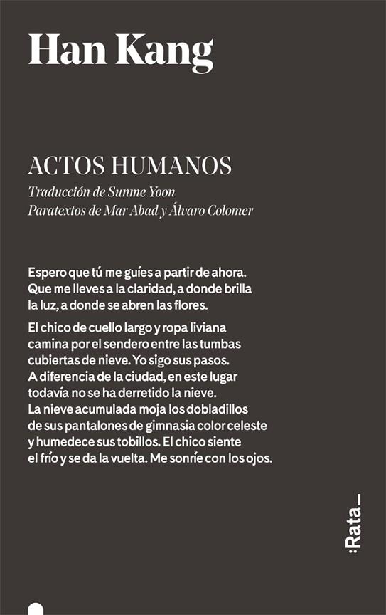 ACTOS HUMANOS | 9788416738342 | HAN KANG | Llibreria Geli - Llibreria Online de Girona - Comprar llibres en català i castellà