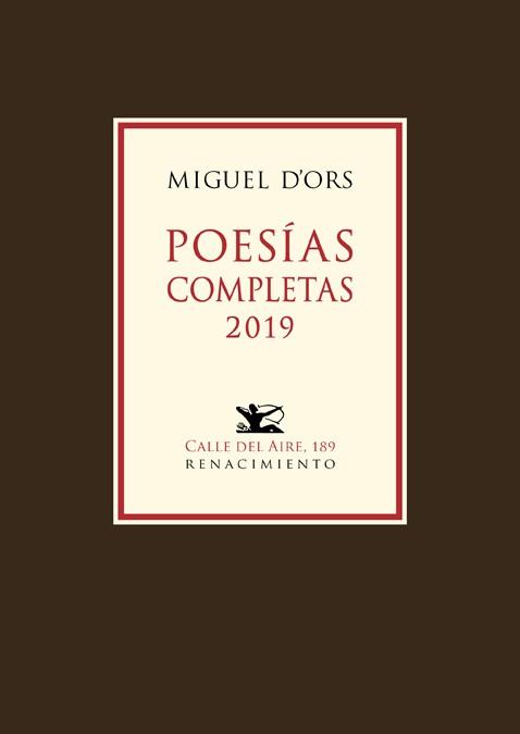 POESÍAS COMPLETAS 2019 | 9788417950002 | D'ORS,MIGUEL  | Llibreria Geli - Llibreria Online de Girona - Comprar llibres en català i castellà