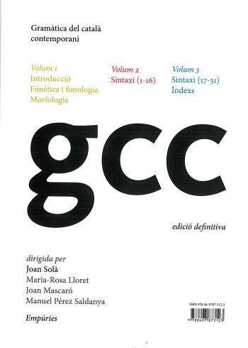 GRAMATICA DEL CATALA CONTEMPORANI(3 VOLUMS) | 9788497873123 | SOLA,JOAN/LLORET,MARIA ROSA/MASCARO,JOAN | Llibreria Geli - Llibreria Online de Girona - Comprar llibres en català i castellà