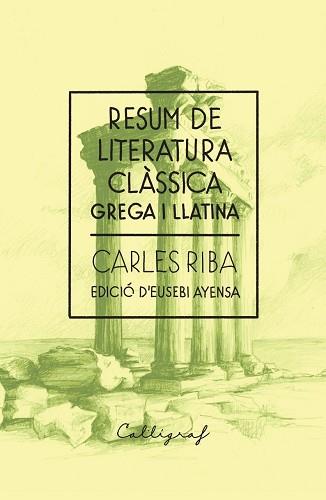 RESUM DE LITERATURA CLÀSSICA | 9788412759327 | RIBA I BRACONS,CARLES | Llibreria Geli - Llibreria Online de Girona - Comprar llibres en català i castellà