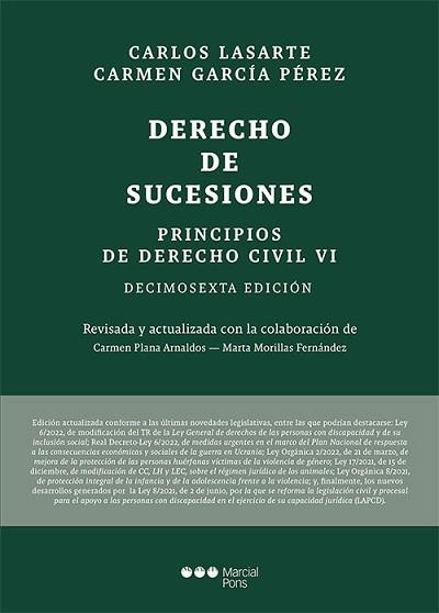 PRINCIPIOS DE DERECHO CIVIL-6.DERECHO DE SUCESIONES(16º EDICIÓN 2022) | 9788413814193 | LASARTE ÁLVAREZ,CARLOS | Llibreria Geli - Llibreria Online de Girona - Comprar llibres en català i castellà
