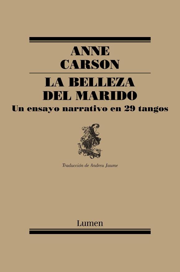 LA BELLEZA DEL MARIDO | 9788426407184 | CARSON,ANNE | Llibreria Geli - Llibreria Online de Girona - Comprar llibres en català i castellà