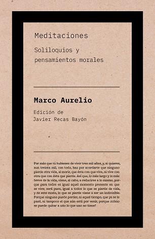 MEDITACIONES.SOLILOQUIOS Y PENSAMIENTOS MORALES | 9788418546426 | MARCO AURELIO | Llibreria Geli - Llibreria Online de Girona - Comprar llibres en català i castellà