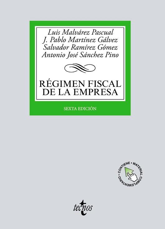 RÉGIMEN FISCAL DE LA EMPRESA(6ª EDICION) | 9788430979608 | MALVÁREZ,LUIS A./MARTÍNEZ,J. PABLO/RAMÍREZ,SALVADOR/SÁNCHEZ PINO, ANTONIO JO | Llibreria Geli - Llibreria Online de Girona - Comprar llibres en català i castellà