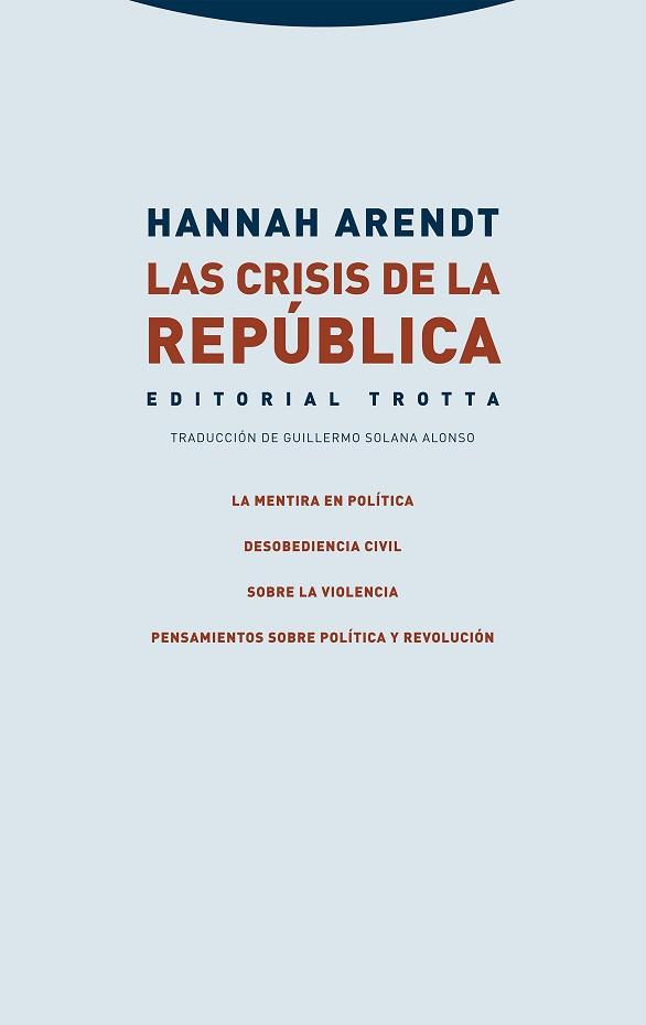 LAS CRISIS DE LA REPÚBLICA | 9788413641102 | ARENDT,HANNAH | Llibreria Geli - Llibreria Online de Girona - Comprar llibres en català i castellà