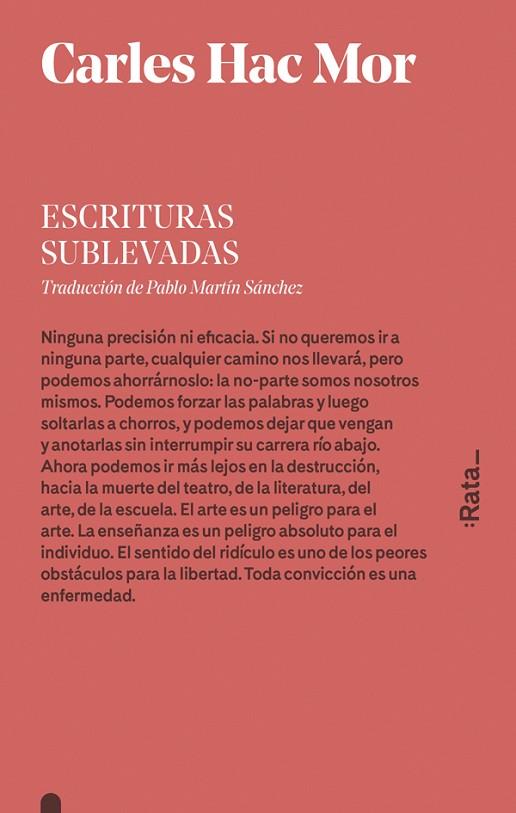 ESCRITURAS SUBLEVADAS | 9788416738014 | HAC MOR,CARLES | Llibreria Geli - Llibreria Online de Girona - Comprar llibres en català i castellà