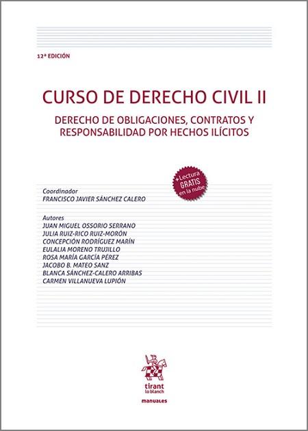 CURSO DE DERECHO CIVIL-2(12ª EDICIÓN 2022) | 9788411308311 | SANCHEZ CALERO,FRANCISCO JAVIER | Llibreria Geli - Llibreria Online de Girona - Comprar llibres en català i castellà