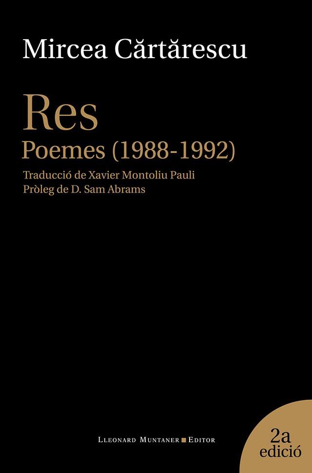 RES.POEMES(1988-1992) | 9788417153427 | CARTARESCU,MIRCEA | Llibreria Geli - Llibreria Online de Girona - Comprar llibres en català i castellà