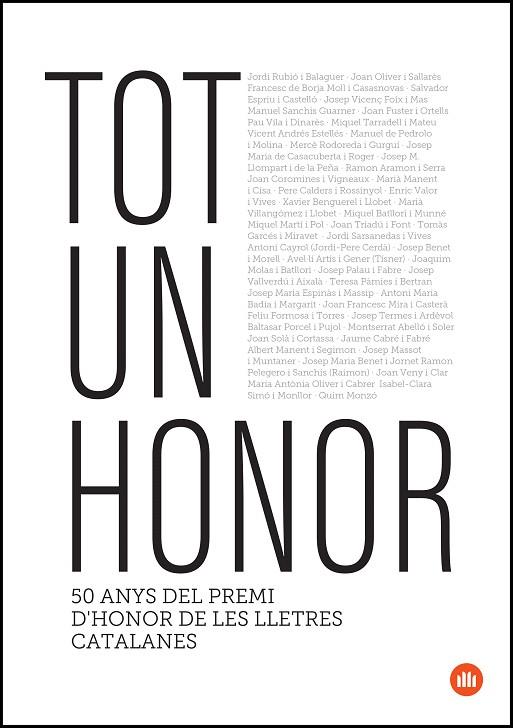 TOT UN HONOR.50 ANYS DEL PREMI D'HONOR DE LES LLETRES CATALANES | 9788417088460 | A.A.D.D. | Llibreria Geli - Llibreria Online de Girona - Comprar llibres en català i castellà