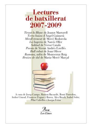 LECTURES DE BATXILLERAT 2007-2009 | 9788484372769 | VVAA | Libreria Geli - Librería Online de Girona - Comprar libros en catalán y castellano