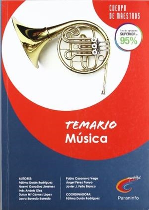 TEMARIO DE MUSICA | 9788428381017 | DURAN,FATIMA | Libreria Geli - Librería Online de Girona - Comprar libros en catalán y castellano