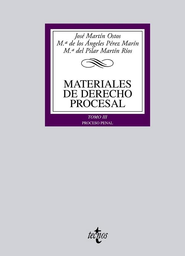 MATERIALES DE DERECHO PROCESAL-3.PROCESO PENAL(EDICIO 2011) | 9788430952229 | MARTÍN OSTOS, JOSÉ | Libreria Geli - Librería Online de Girona - Comprar libros en catalán y castellano