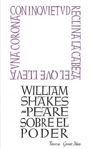 SOBRE EL PODER | 9788430600274 | SHAKESPEARE,WILLIAM | Libreria Geli - Librería Online de Girona - Comprar libros en catalán y castellano