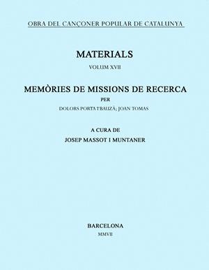 MEMORIES DE MISSIONS DE RECERCA.VOLUM XVII | 9788484158998 | MASSOT I MUNTANER,JOSEP | Llibreria Geli - Llibreria Online de Girona - Comprar llibres en català i castellà