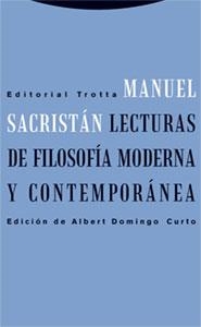 LECTURAS DE FILOSOFIA MODERNA Y CONTEMPORANEA | 9788481649055 | SACRISTAN,MANUEL | Libreria Geli - Librería Online de Girona - Comprar libros en catalán y castellano