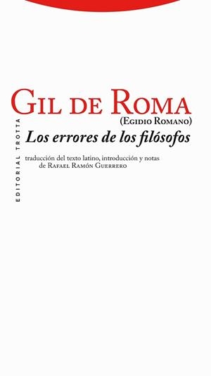 LOS ERRORES DE LOS FILOSOFOS | 9788498793512 | GIL DE ROMA | Llibreria Geli - Llibreria Online de Girona - Comprar llibres en català i castellà