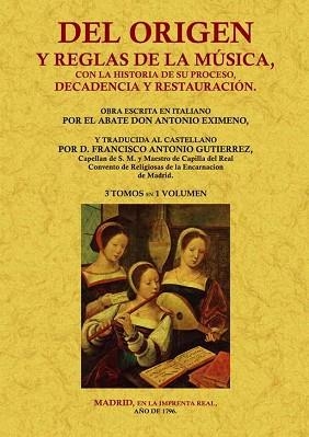 DEL ORIGEN Y REGLAS DE LA MUSICA | 9788497617697 | EXIMENO PUJADES, ANTONIO | Llibreria Geli - Llibreria Online de Girona - Comprar llibres en català i castellà