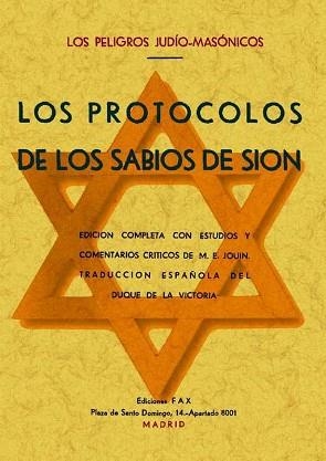 LOS PROTOCOLOS DE LOS MAGOS DE SION | 9788497614450 | ANÓNIMO | Llibreria Geli - Llibreria Online de Girona - Comprar llibres en català i castellà
