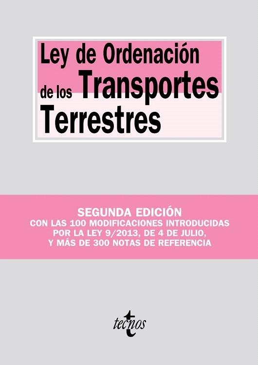 LEY DE ORDENACIÓN DE LOS TRANSPORTES TERRESTRES(2ªED/2013) | 9788430959952 | Llibreria Geli - Llibreria Online de Girona - Comprar llibres en català i castellà