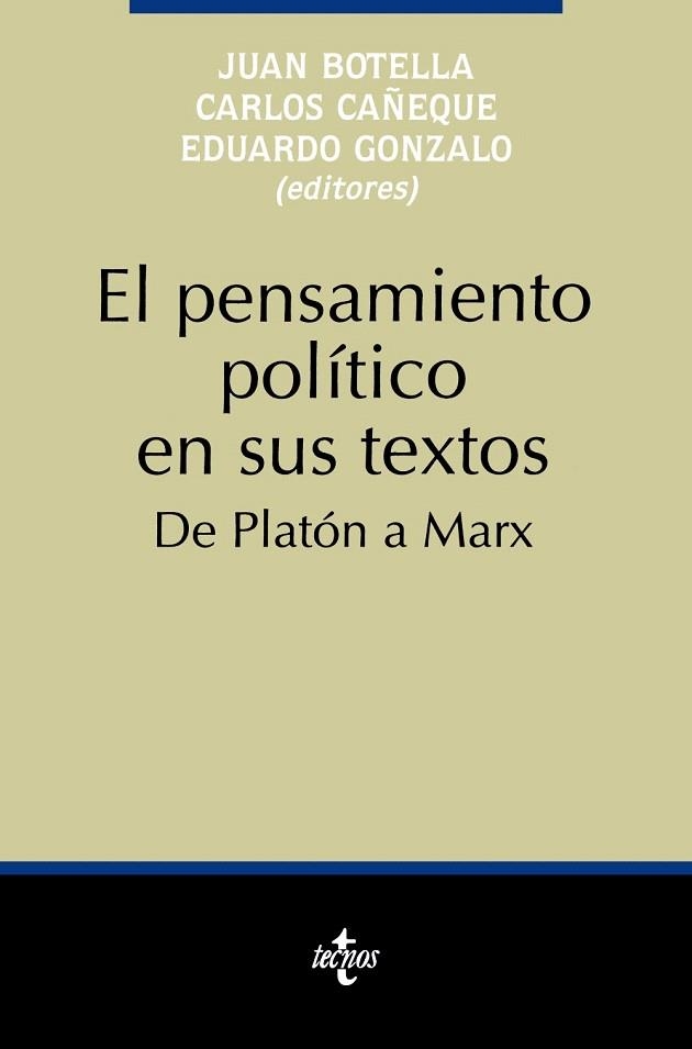 EL PENSAMIENTO POLITICO EN SUS TEXTOS.DE PLATON... | 9788430925223 | BOTELLA,JUAN/CAÑEQUE,CARLOS/GONZALO,E. | Llibreria Geli - Llibreria Online de Girona - Comprar llibres en català i castellà