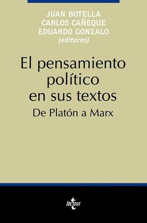 EL PENSAMIENTO POLITICO EN SUS TEXTOS.DE PLATON... | 9788430925223 | BOTELLA,JUAN/CAÑEQUE,CARLOS/GONZALO,E. | Llibreria Geli - Llibreria Online de Girona - Comprar llibres en català i castellà