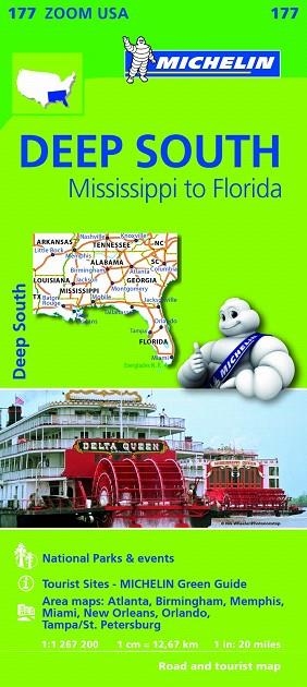 DEEP SOUTH:MISSISSIPPI TO FLORIDA (MAPA MICHELIN ZOOM USA-177) ESCALA 1:1 267 200 | 9782067190559 | Libreria Geli - Librería Online de Girona - Comprar libros en catalán y castellano
