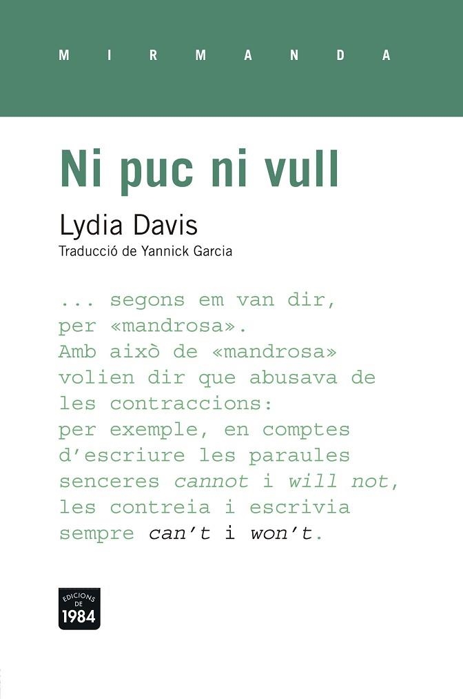 NI PUC NI VULL | 9788415835530 | DAVIS,LYDIA | Libreria Geli - Librería Online de Girona - Comprar libros en catalán y castellano
