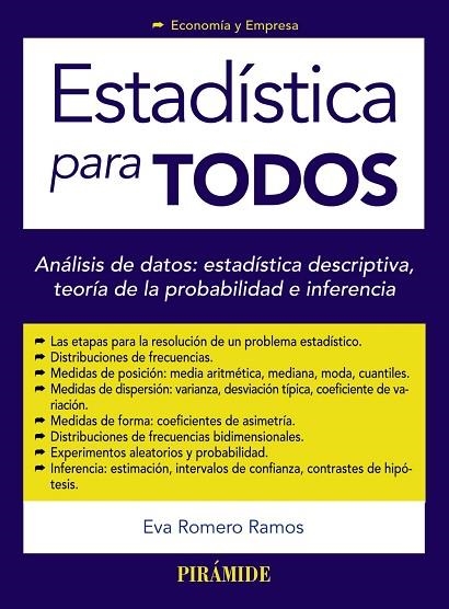 ESTADÍSTICA PARA TODOS | 9788436833263 | ROMERO RAMOS,EVA | Llibreria Geli - Llibreria Online de Girona - Comprar llibres en català i castellà