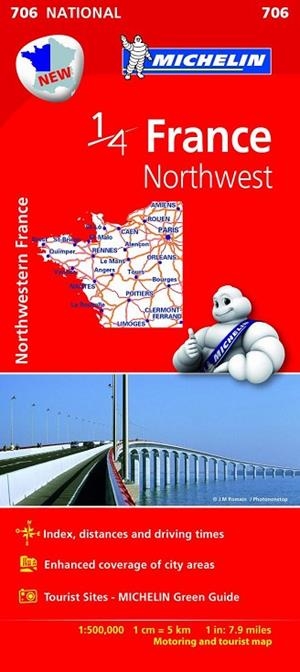 FRANCE NORTHWEST (MAPA MICHELIN NATIONAL-706) ESCALA 1:500 000 | 9782067200630 | Llibreria Geli - Llibreria Online de Girona - Comprar llibres en català i castellà