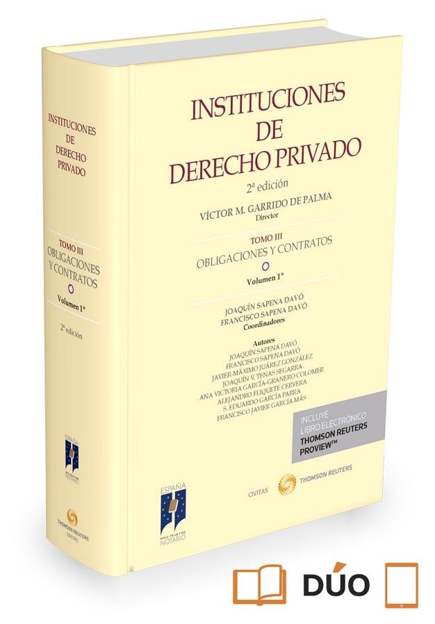 INSTITUCIONES DE DERECHO PRIVADO-3.OBLIGACIONES Y CONTRATOS-1 | 9788491357582 | SAPENA DAVO,JOAQUIN | Libreria Geli - Librería Online de Girona - Comprar libros en catalán y castellano